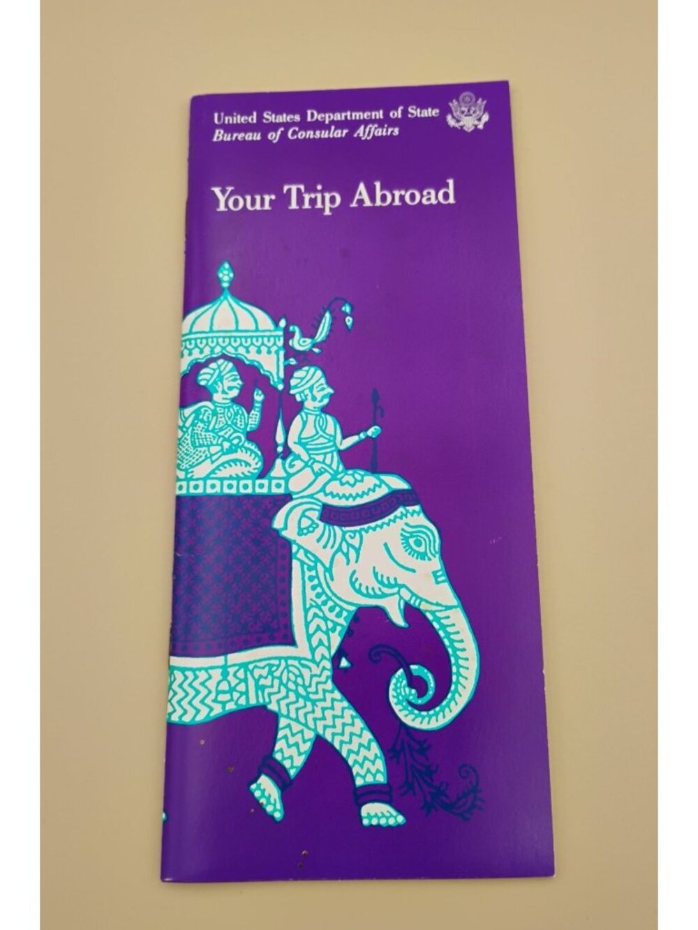 Your Trip Abroad 1992 Vintage U.S. Department Of State Travel Guide Purple Cover